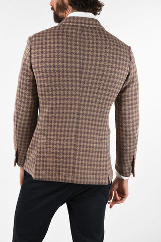 CC COLLECTION houndstooth drop 8R side vents WOOLY double-breasted blazer