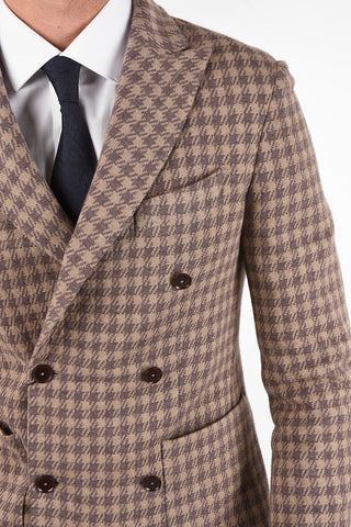 CC COLLECTION houndstooth drop 8R side vents WOOLY double-breasted blazer