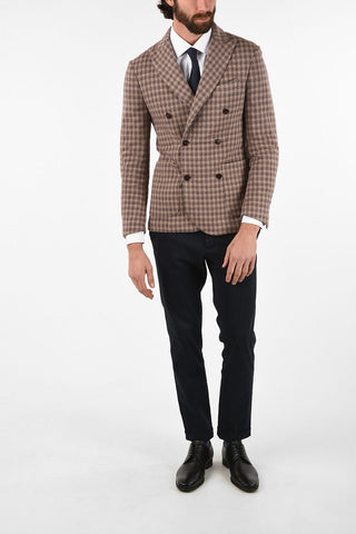 CC COLLECTION houndstooth drop 8R side vents WOOLY double-breasted blazer