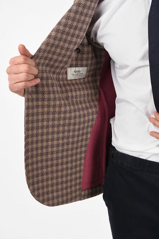 CC COLLECTION houndstooth drop 8R side vents WOOLY double-breasted blazer