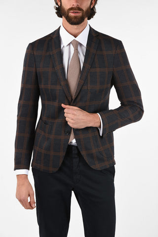 CC COLLECTION check SAMPLE drop 8R side vents 2-button blazer