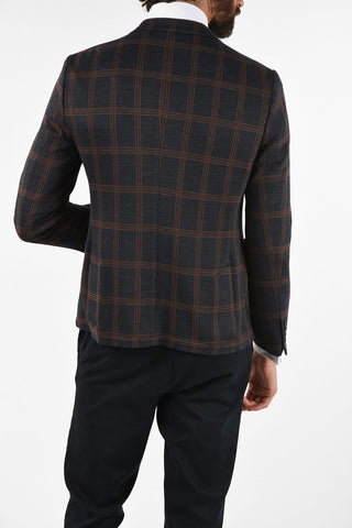 CC COLLECTION check SAMPLE drop 8R side vents 2-button blazer