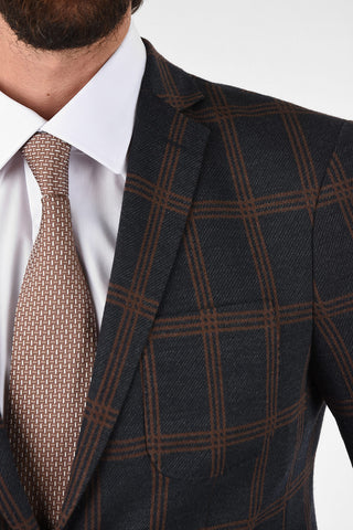 CC COLLECTION check SAMPLE drop 8R side vents 2-button blazer