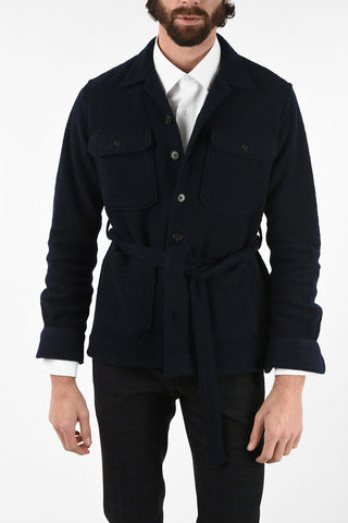 Wool EARMY Cardigan With Belt