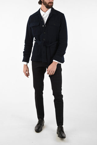 Wool EARMY Cardigan With Belt