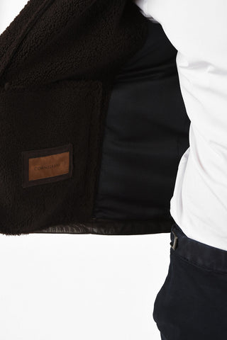 ID Suede leather outerwear jacket with Inner Down Padding