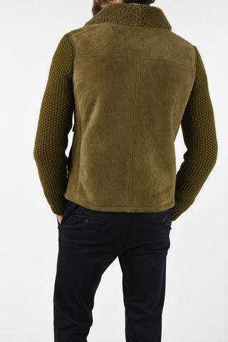 CC COLLECTION Shearling MERINO jacket with Knit Sleeve