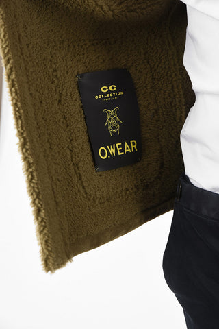 CC COLLECTION Shearling MERINO jacket with Knit Sleeve