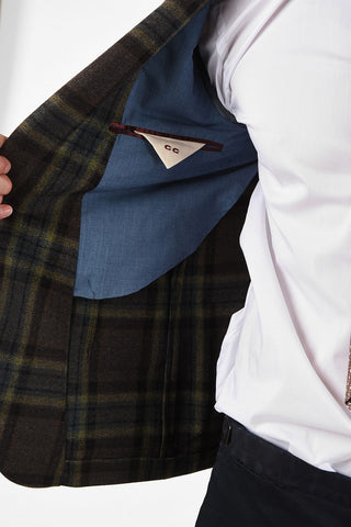 CC COLLECTION plaid REWARD drop 7R side vents 2-button blazer
