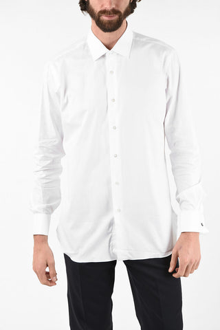 pin point spread collar cufflink shirt