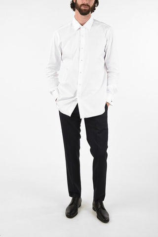 pin point spread collar cufflink shirt