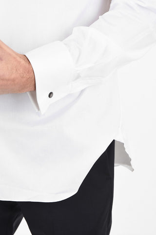 pin point spread collar cufflink shirt
