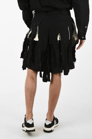 BLACK Distressed Tailored Shorts