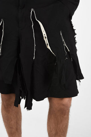 BLACK Distressed Tailored Shorts