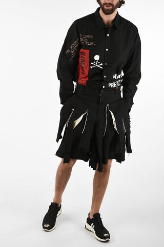 BLACK Distressed Tailored Shorts