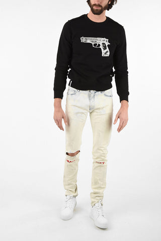 SIMON BARKER crew-neck sweatshirt with PUNK OF ENGLAND Print