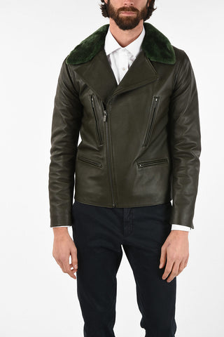 CC COLLECTION tumbled leather BUBLETTO CR biker jacket
