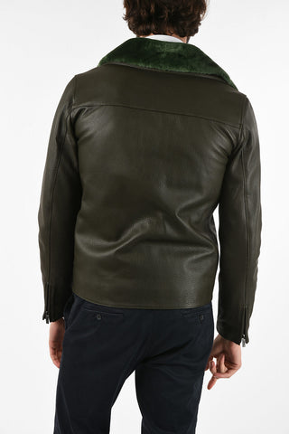 CC COLLECTION tumbled leather BUBLETTO CR biker jacket
