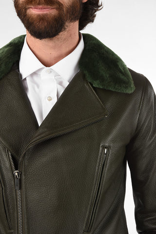 CC COLLECTION tumbled leather BUBLETTO CR biker jacket
