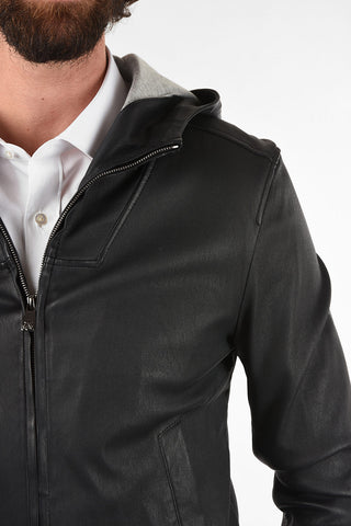 ID leather hooded outerwear