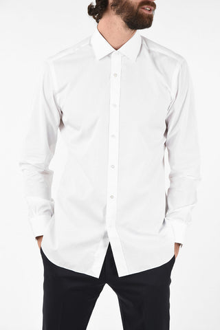 spread collar edge trim cuff shirt