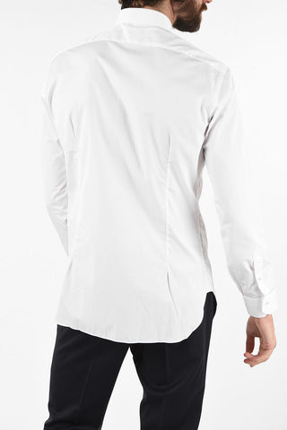 spread collar edge trim cuff shirt