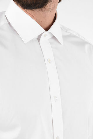 spread collar edge trim cuff shirt