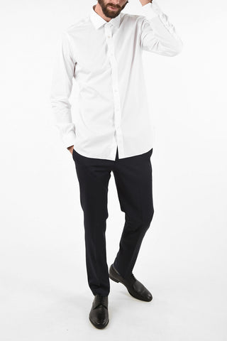 spread collar edge trim cuff shirt