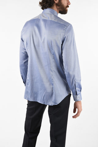 pin point spread collar shirt
