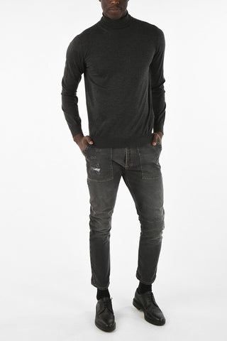 Cashmere and silk turtle-neck sweater