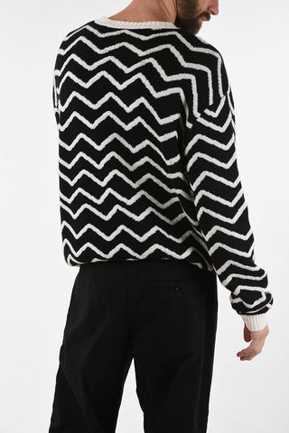 cable knit DISCO MONSTER crew-neck sweater