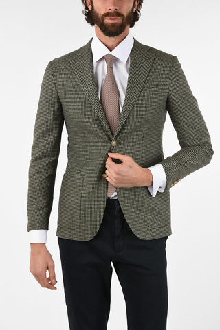 CC COLLECTION mini check REFINED drop 7R side vents 2-button blazer