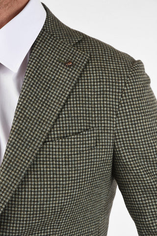 CC COLLECTION mini check REFINED drop 7R side vents 2-button blazer