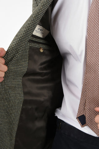 CC COLLECTION mini check REFINED drop 7R side vents 2-button blazer