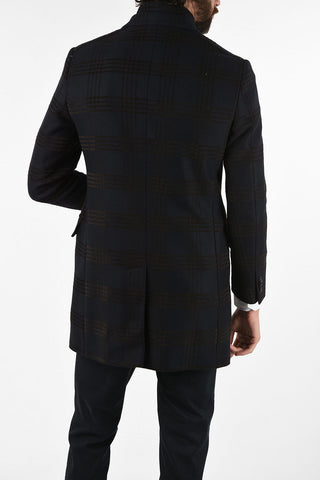 CC COLLECTION tartan 3-button chesterfield coat