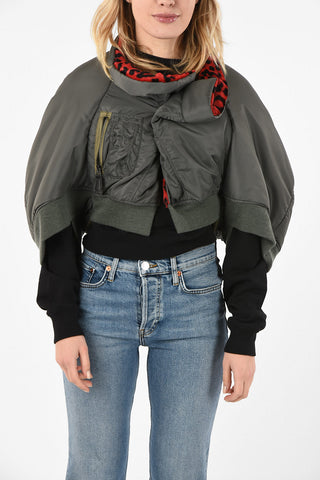 JUNYA WATANABE cropped bomber with Leopard Printed Faux Fur Lining 