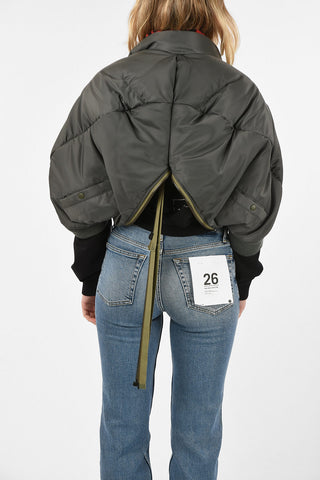 JUNYA WATANABE cropped bomber with Leopard Printed Faux Fur Lining 
