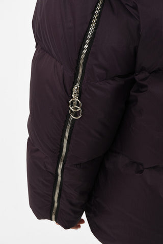 Destructured Down Jacket With Zip Closure