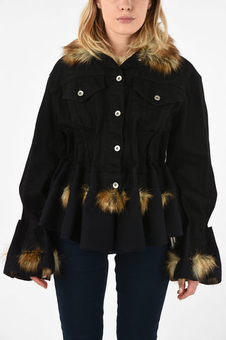 Unstructured Jacket with Faux Fur Applications