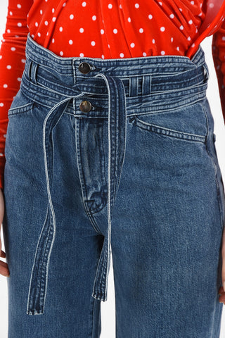 high-rise waist SUKEY bootcut jeans with belt