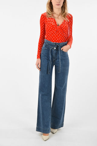 high-rise waist SUKEY bootcut jeans with belt