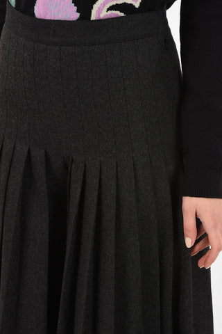 Wool Pleated Cropped Pants