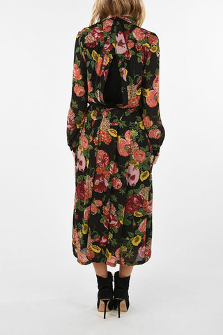 JUNYA WATANABE Floral Printed Double Layer midi dress