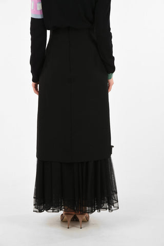 NOIR KEI NINOMIYA Long Skirt with Tulle Insert