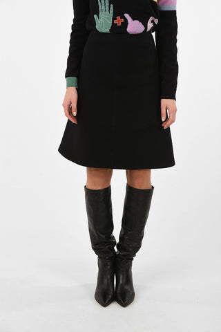 wool mini circle skirt
