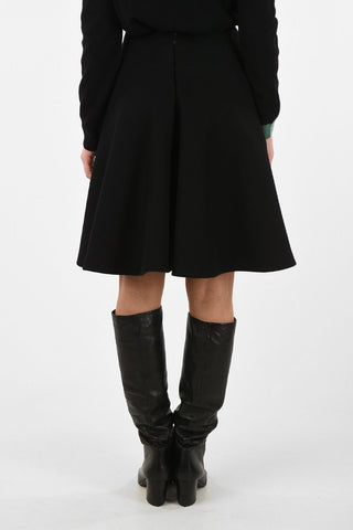 wool mini circle skirt