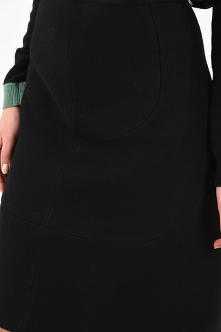 wool mini circle skirt
