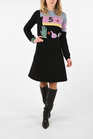 wool mini circle skirt