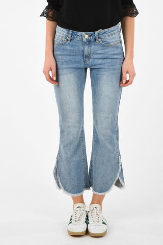 Frayed Hem Flared Jeans