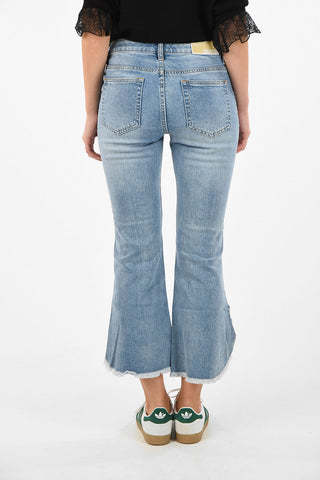Frayed Hem Flared Jeans